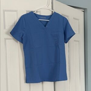 mandala Women's V-Neck Scrub Top in Royal Blue